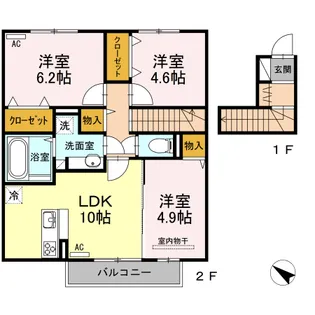 グランシャリオ山ノ神【2階】の間取り