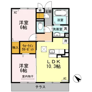 ディアコート・宙【1階】の間取り