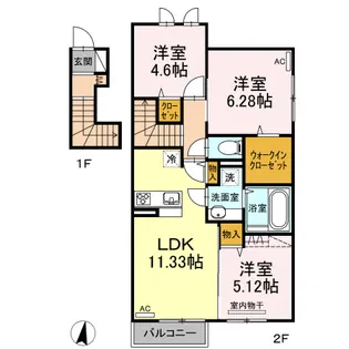 ロイヤル・アプローズ【2階】の間取り