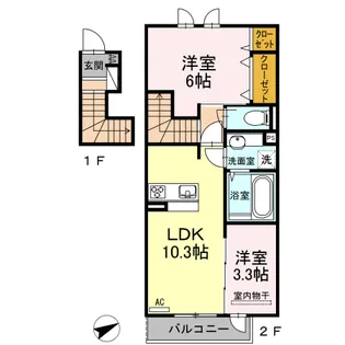 クレスト新地【2階】の間取り