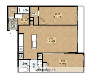 シャーメゾン健軍EAST【2階】の間取り