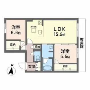 シャーメゾン壺川【1階】の間取り