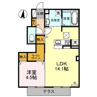 ロイヤルコート 新水前寺【1階】の間取り