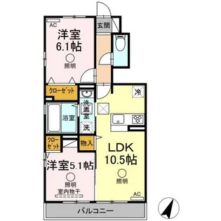 アリエス B【1階】の間取り