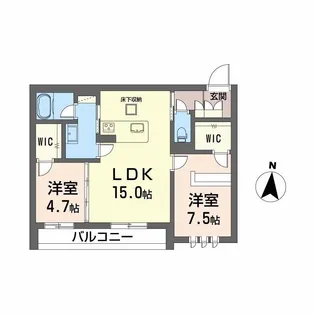 DEUXリジエール【1階】の間取り