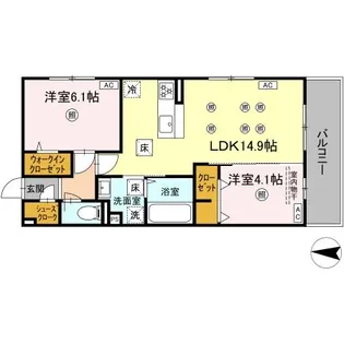 アフェリーチェ A棟【1階】の間取り