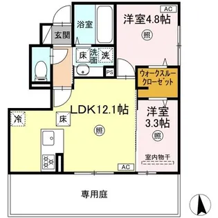 DーROOM MONICA【1階】の間取り