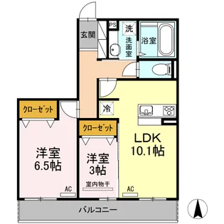 ラフィーネ益城 A棟【3階】の間取り