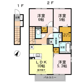 エクセル新外I【2階】の間取り