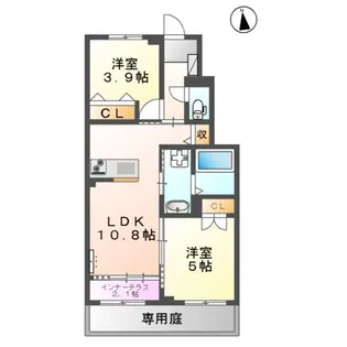 レジデンススクエアIII M&K【108号室】の間取り