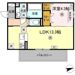 TORISIA上代【1階】の間取り