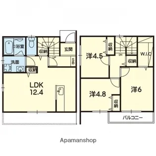 グラスフィールド楽善【102号室】の間取り