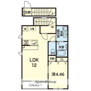 ユーウェリナ大津A棟【2階】の間取り