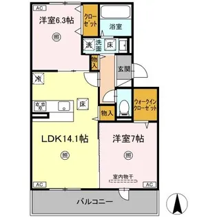 ハイムセラ出水【1階】の間取り