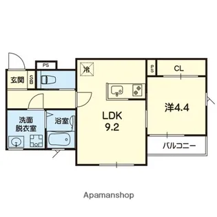 セブンピース【202号室】の間取り