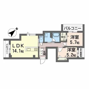 LUCE帯山西【2階】の間取り