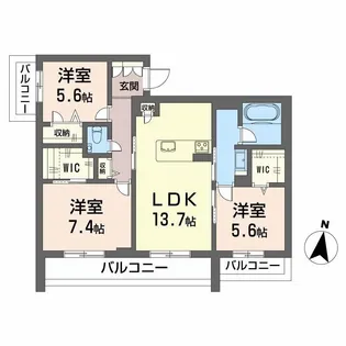 メゾンリーベル【3階】の間取り