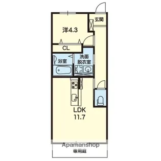 SQUARE【104号室】の間取り
