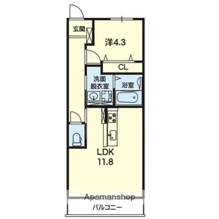 SQUARE【202号室】の間取り