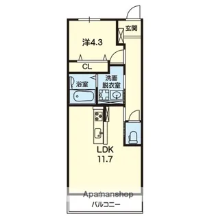 SQUARE【204号室】の間取り