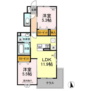 DーROOM新生【1階】の間取り