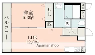 エバンジェル長嶺【1階】の間取り
