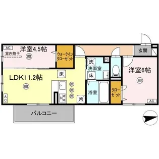 グランツェーレ鷹辻【1階】の間取り