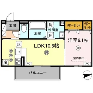 グランツェーレ鷹辻【1階】の間取り