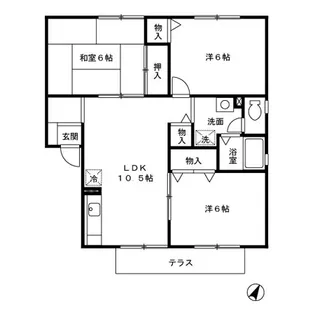 ヴェルドミール山ノ神B【102号室】の間取り