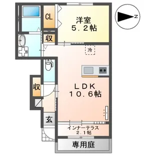 フレグラント・オリーヴ【1階】の間取り