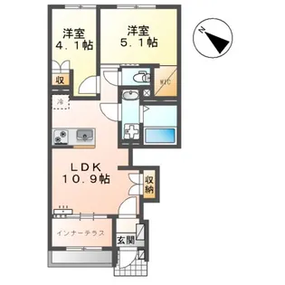 サクラリアン益城【103号室】の間取り