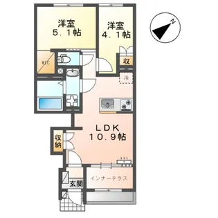 サクラリアン益城【1階】の間取り