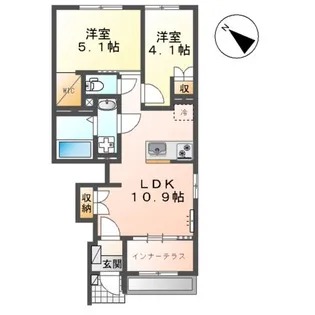 サクラリアン益城【106号室】の間取り