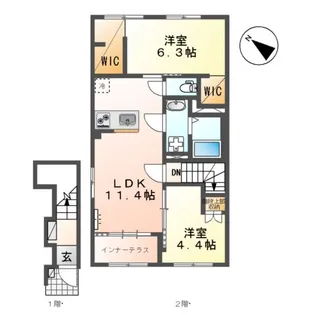 サクラリアン益城【201号室】の間取り