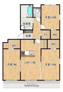クロノス55東野【2階】の間取り