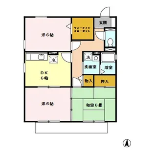 セジュール弓削【1階】の間取り