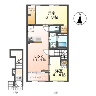 LIBERTE【208号室】の間取り