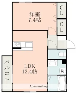 エテルノ西熊本【1階】の間取り