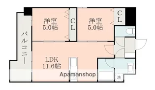 レジエル保田窪【8階】の間取り
