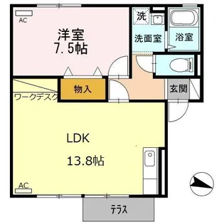 ヴィラ沼山津【1階】の間取り
