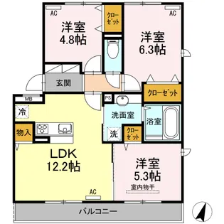 オッツ池田【3階】の間取り