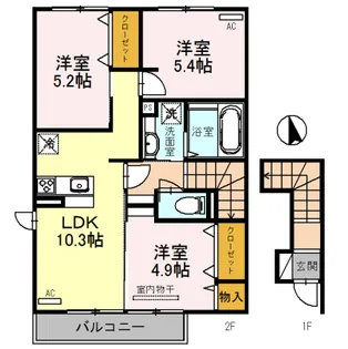 グランシャリオN【2階】の間取り