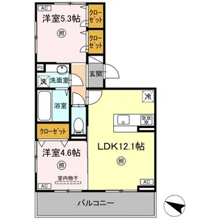 TORISIA古閑【2階】の間取り