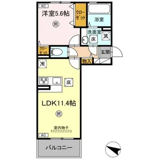 TORISIA古閑【1階】の間取り