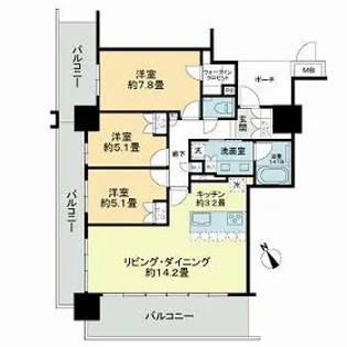 MJR熊本ゲートタワー【1901号室】の間取り