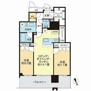 MJR熊本ゲートタワー【22階】の間取り