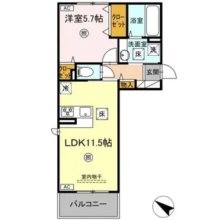 ベルイール B棟【1階】の間取り
