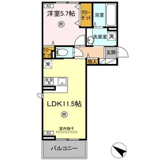 ベルイール B棟【3階】の間取り