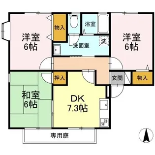 アンプルール A棟【101号室】の間取り