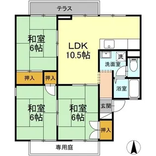 アンプルール C棟【101号室】の間取り